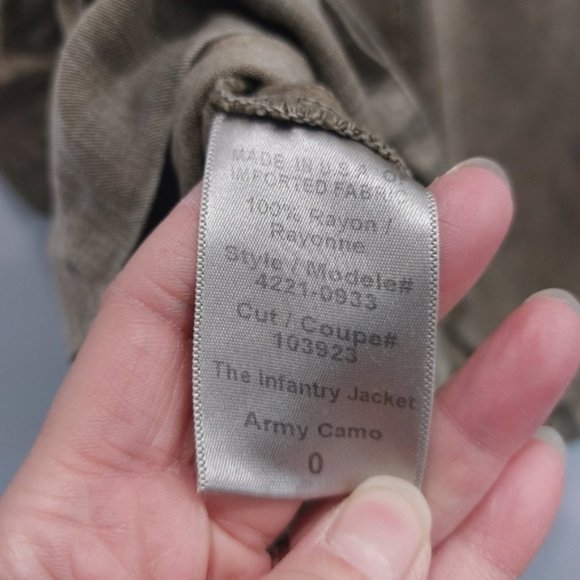 Current Elliott The Infantry Utility Jacket Army Camo Size 0 XS - Picture 9 of 10